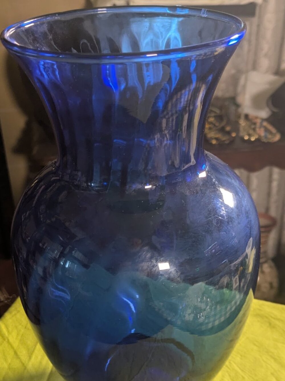 Indiana Glass “Illusion” Cobalt Vase – 11” USA Made
